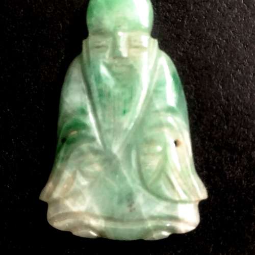 兒時滿月帽飾 70多年純天然翠綠玉器襄帽飾物件庽意長壽