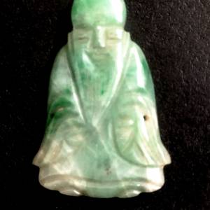 兒時滿月帽飾 70多年純天然翠綠玉器襄帽飾物件庽意長壽