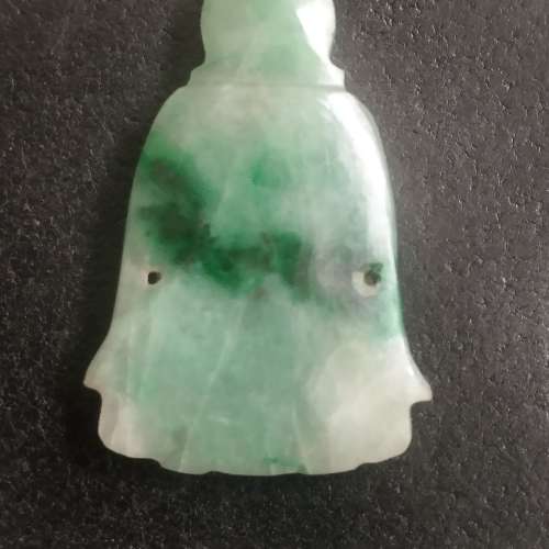 兒時滿月帽飾 70多年純天然翠綠玉器襄帽飾物件庽意長壽