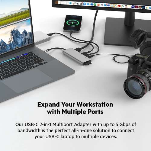 Belkin CONNECT USB C Hub,7-in-1 MultiPort Adapter Dock w/ 4K HDMI,AVC009btSGY,...