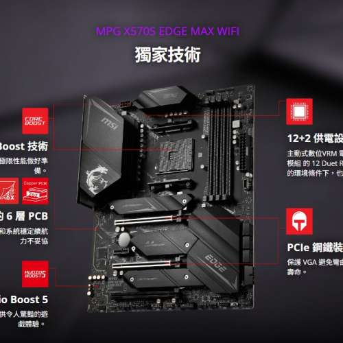 MSI X570S Edge Max WiFi AMD AM4 DDR4 ATX + MSI M480 2TB PCIe 4.0 NVMe M.2