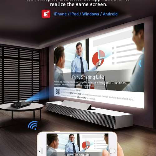 DLP 4K LED Mini Projector   迷你口袋型 安卓系統 輕觸式 智能微型投影機