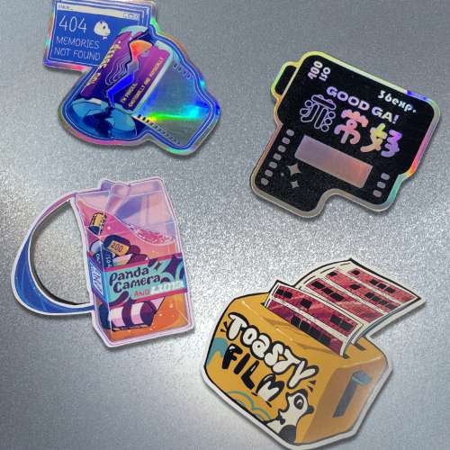 Panda Camera Original Design Stickers - Contains 4 Stickers