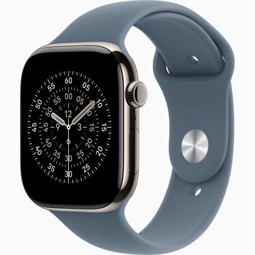 Apple Watch S11 46mm 原色鈦 藍運動錶帶