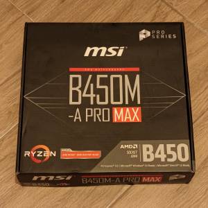 [全新] MSI B450M-A PRO MAX 主機板 (支援 Ryzen 3000/4000/5000)