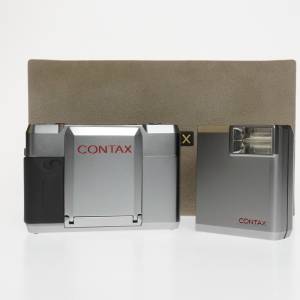 Contax T Silver Rangefinder Film Camera #5983 w/ T14 Flash Box Set