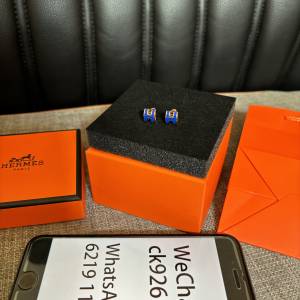 Hermes 電光藍Mini Pop H耳釘