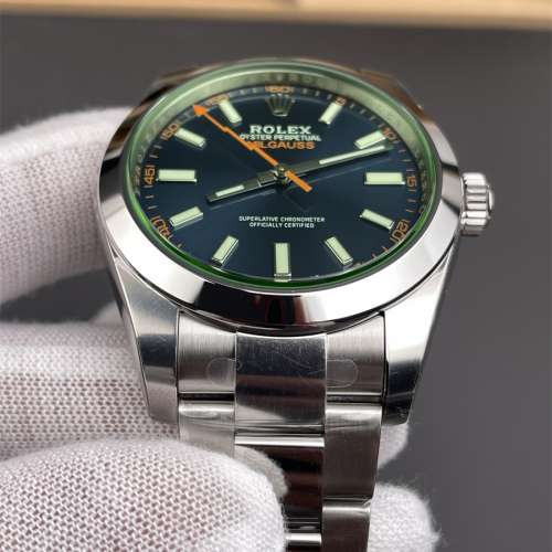 Rolex 勞力士 Milgauss m116400gv-0002 40mm 閃電 綠玻璃 藍面 VS出品