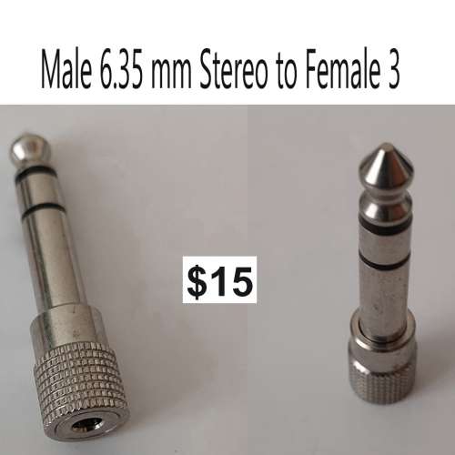 Male 6.35 mm Stereo to Female 3