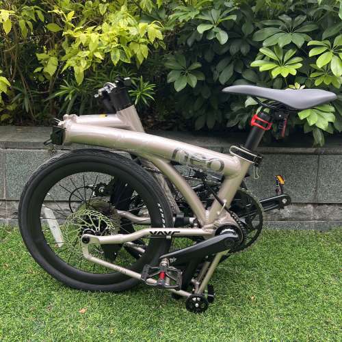 亮光鈦色 JAVA NEO 9速 桶軸碟剎 16吋 349 鋁合金折叠車 （三折叠小布 國布 ）送前...