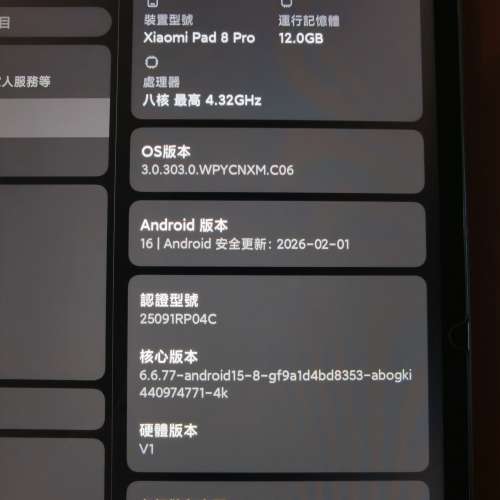 Xiaomi Pad 8 Pro 12+512國行柔光版