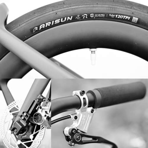 ( 重量 6.6kg ) 2026 RUHM 5DII 7速桶軸油剎碳纖維三折叠車  送前後蛙燈叮叮
