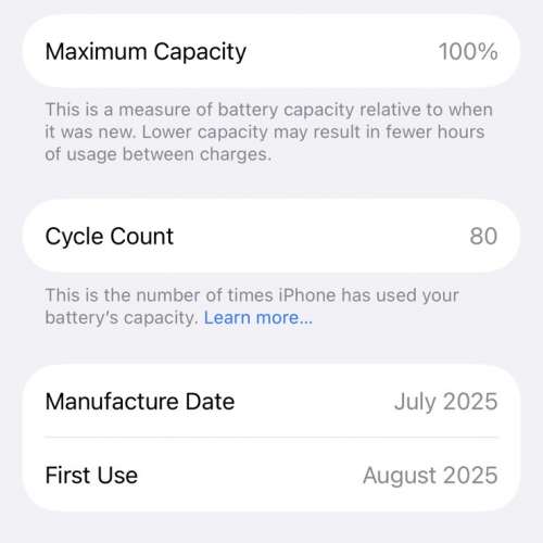95%新Apple iPhone 16E 128gb 電池健康程度達100%有保養港版行貨全套配件地鐵站交收