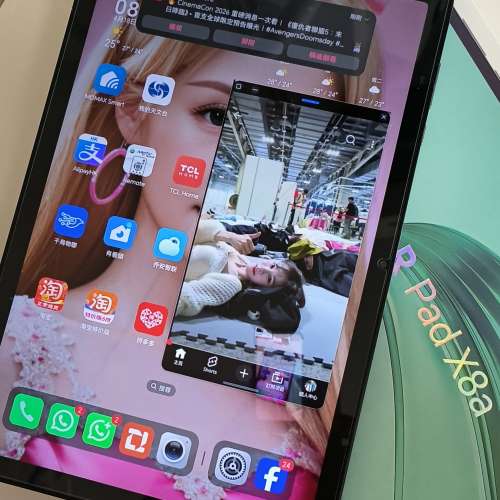 99 新榮耀pad x8a可拆電話卡上網打電話4 + 4 + 128內存11吋大mon在家中睇電影一流全...