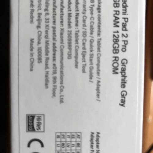 redmi pad 2 pro 6G 128GB wifi