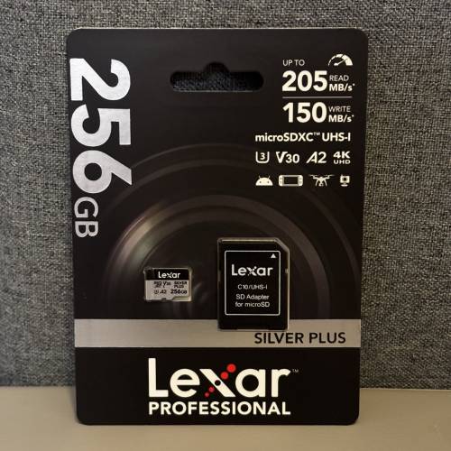Lexar Professional Silver Plus UHS-I microSDXC 記憶卡 256GB [R:205 W:150]