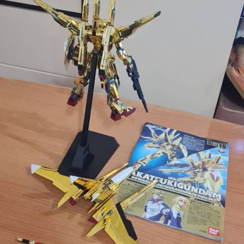 萬代1/100 曉鋼彈 大鷲型&不知火型 黃金電鍍版-機動戰士高達SEED DESTINY系列