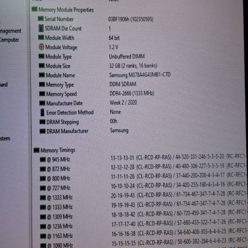 SAMSUNG DDR4 32GB 2666MHz