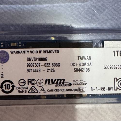 Kingston 1TB NV1 PCIe Gen3.0 NVME M.2 SSD