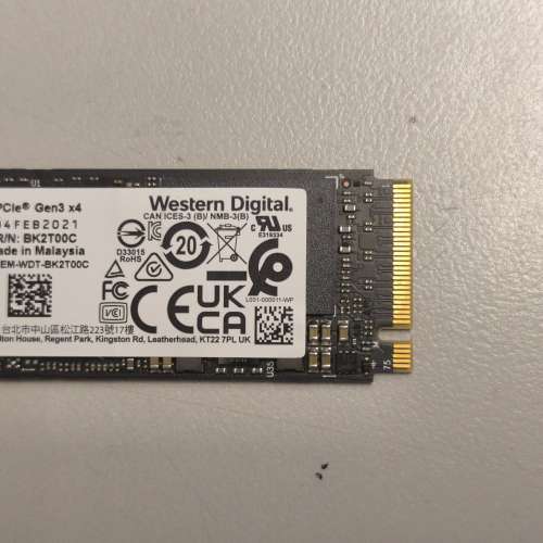WD SN730 M.2 512GB NVMe SSD 全新