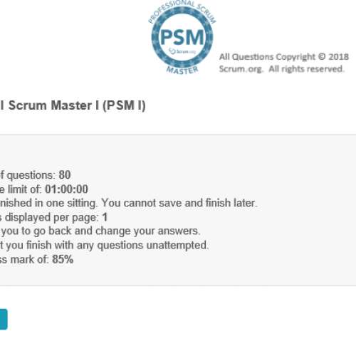 $150 ~150題 Professional Scrum Master I (PSM I) 考試 問題 及 答案 (email 交收)
