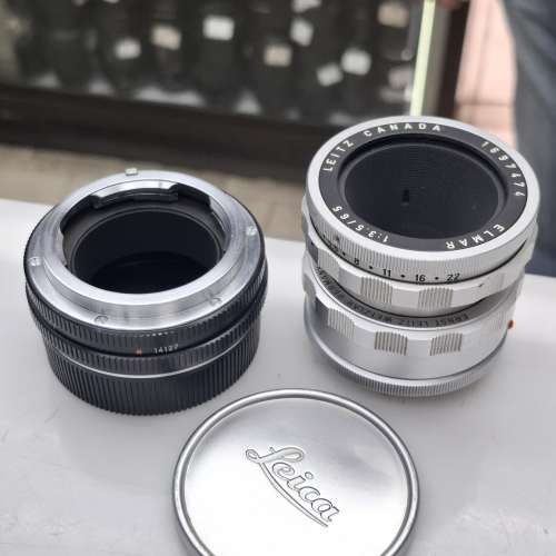 LEITZ CANADA ELMAR 65MM F3.5 + LRICA R MOUNT ADPATER 14127