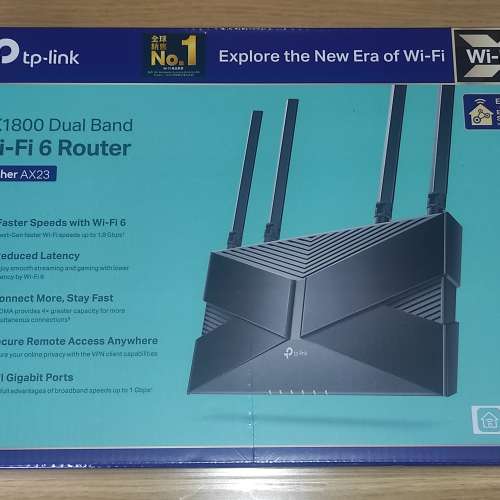 全新貨品 未拆膠紙 有收據作保養 TP-LINK ARCHER AX23 AX1800 DUAL BAND Wi-Fi 6 R...