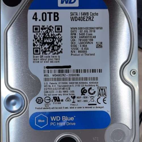 WD BLUE SATA 4TB 3.5' HDD