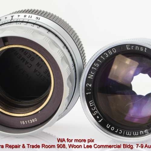 Beautiful Leica Summicron 50 f2 Scallop Rigid Transitional Coating, All Original