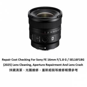 Repair Cost Checking For Sony FE 16mm F/1.8 G / SEL16F18G (2025) Lens Cleaning
