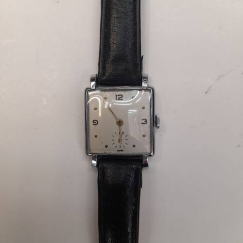 Vintage Swiss Mechanical Watch W/Leather Strap