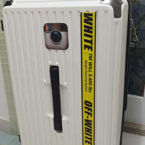 24吋off white 5輪海關鎖旅行行李箱25 kg 5 wheels all direction travel luggage ...