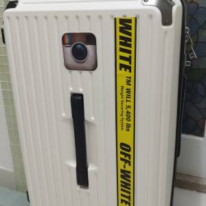 24吋off white 5輪海關鎖旅行行李箱25 kg 5 wheels all direction travel luggage ...