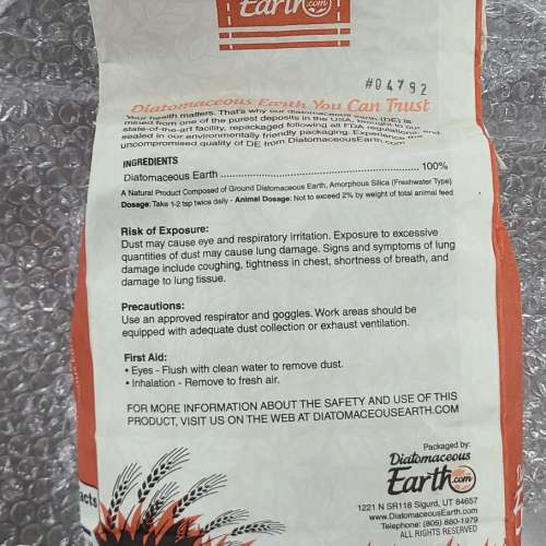 美國專治木蝨（床蝨、臭蟲） diatomaceousearth.com 全新2磅裝食品級矽藻土DE粉+DE...