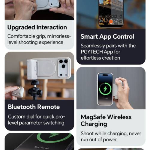 PGYTECH MagCam 2 Grip+ Fill Light Black Set