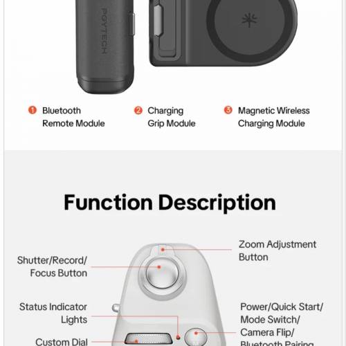 PGYTECH MagCam 2 Grip+ Fill Light Black Set