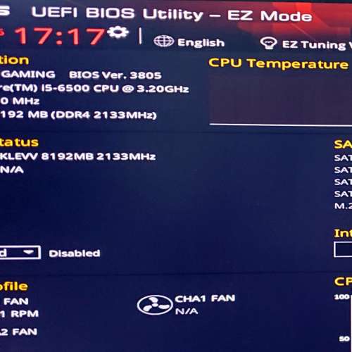 Intel Core i5-6500 cpu + ASUS Z170i PRO ITX + Klevv 8GB DDR4-2133 ram
