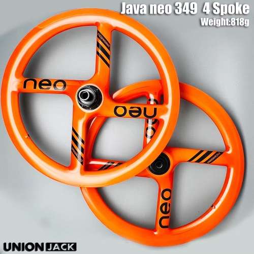 ( JAVA  NEO 改裝 ) UNION JACK 16吋 349 碟剎桶軸 碳纖維四刀輪組