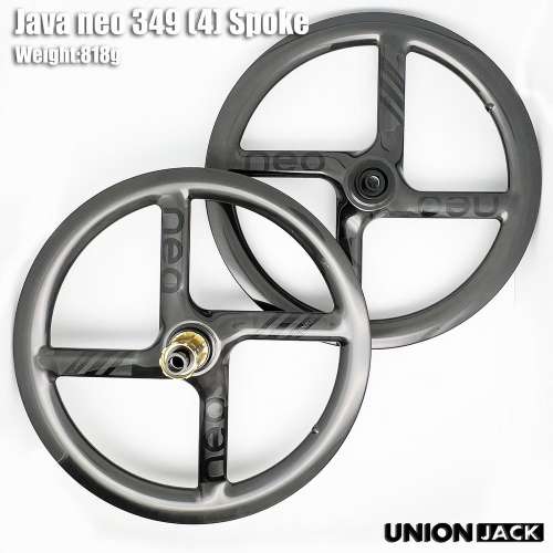 ( JAVA  NEO 改裝 ) UNION JACK 16吋 349 碟剎桶軸 碳纖維四刀輪組