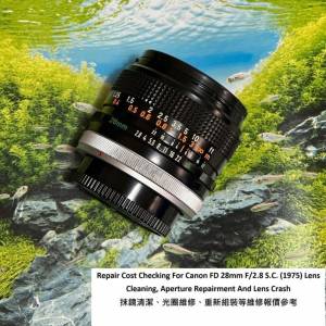 Repair Cost Checking For Canon FD 28mm F/2.8 S.C. (1975) Lens Cleaning