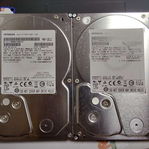Hitachi HGST 2TB 2隻賣$250