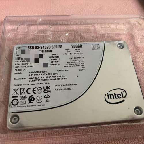 Intel D3-S4520 960G 固態硬盤SSD