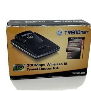 TRENDnet TEW-654TR 300 Mbps 1-Port 10/100 N300 Wireless Router with accessories