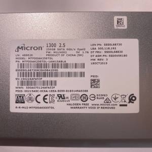 Micron 1300 256GB 2.5" SATA SSD