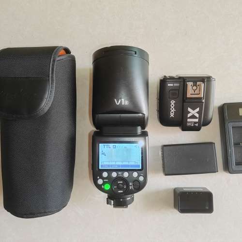 神牛 Godox V1 圓頭閃燈 Sony 連2電及X1-T引閃