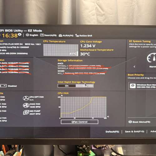 ASUS TUF Z790, intel 13600KF, intel 3770