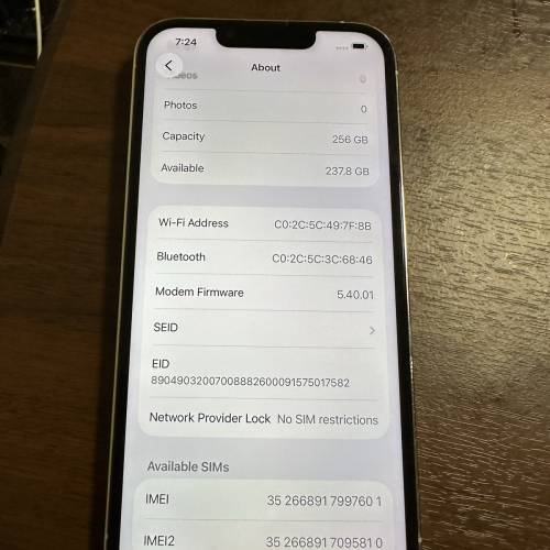 iPhone13pro256%電池100%