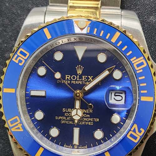 玩具 ROLEX 116613LB. Submariner Date  間金藍水鬼腕錶一隻。。98%新 想要交換其他...