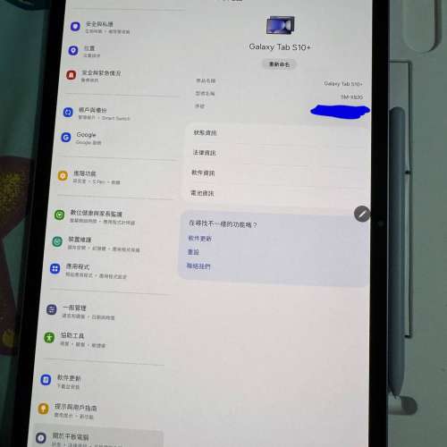 二手三星TAB S10+WIFI 12+256 SM-X820有筆 背有1條刮痕
