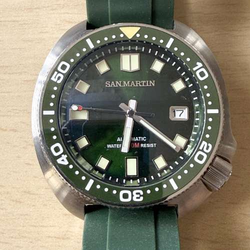 San Martin Diver Watch 军魂手表男自动机械表复古鲍鱼6105定制表潜水表